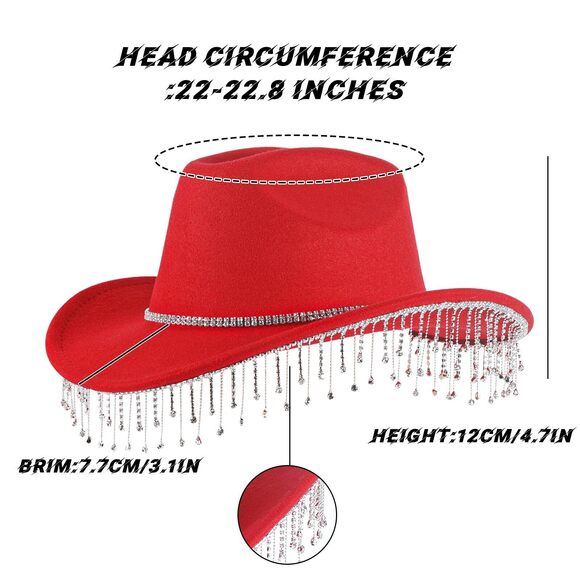 3456 Rhinestone Cowboy Hats For Women, Bling Cowgirl Hat, Western Wide Brim